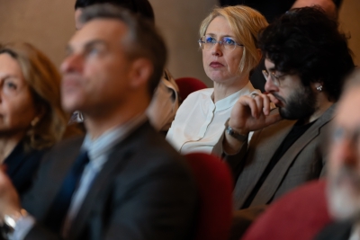 Inaugurazione congiunta dell'a.a. 2025/2026 - 27/03/2026 <br> Dal pubblico: prof.ssa Francesca Polacci, prof. Raffaele Marra. Foto: Antonio Viscido