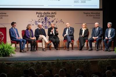 Inaugurazione congiunta dell'a.a. 2025/2026 - 27/03/2026 <br> Da sinistra: Francesco Benassai, Giovanna Cassese, Giovanni Iovane, Rosa Maria Di Giorgi, Massimiliano Morlacci, Gaia Bindi, Giovanni Pucciarmati, Simone Paternich. Foto: Antonio Viscido