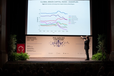 Inaugurazione congiunta dell'a.a. 2025/2026 - 27/03/2026 <br> Prof. Francesco Pavone, durante la Lectio Magistralis. Foto: Antonio Viscido