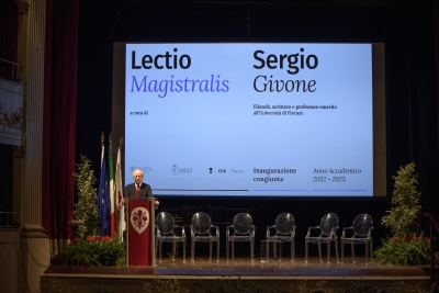Inaugurazione congiunta dell’a.a. 2022/2023 - 09/01/2023 &lt;br&gt;Sergio Givone, filosofo, scrittore e professore emerito Università di Firenze. Foto: Antonio Viscido